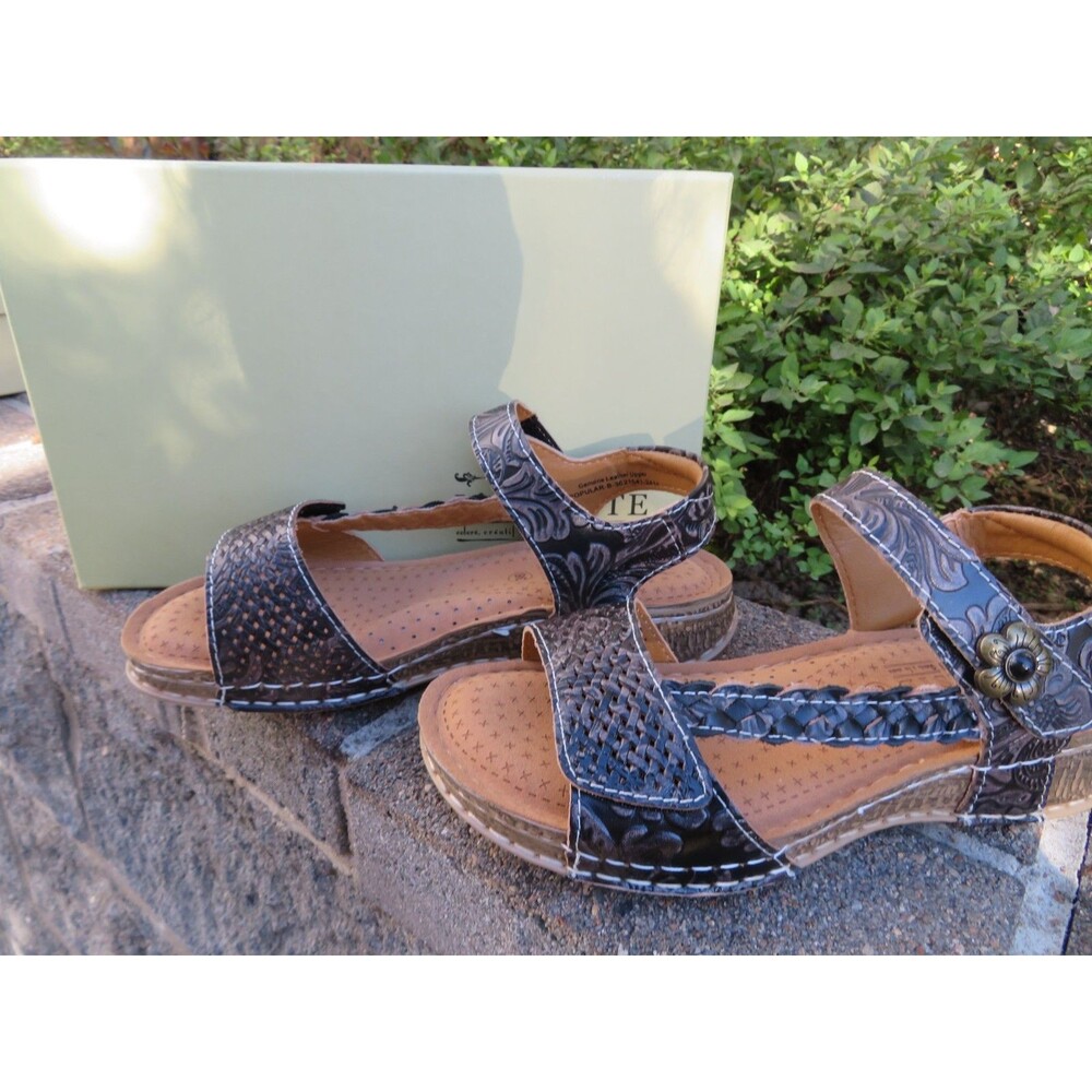 NWT Womens Black L'Artiste Popular Sandals , 5.5 / 6 36